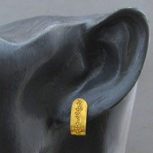 Special texture 22k gold open hoop earrings