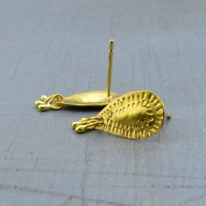 Handmade 22k solid gold dangle studs