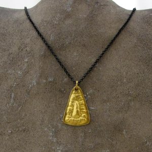 24k gold trapeze pendant necklace