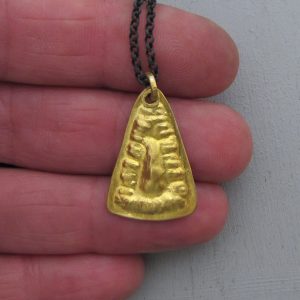 24k gold trapeze pendant necklace