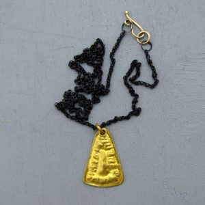 24k gold trapeze pendant necklace