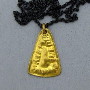 24k gold trapeze pendant necklace
