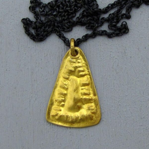 24k gold trapeze pendant necklace