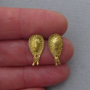 Handmade 22k solid gold dangle studs