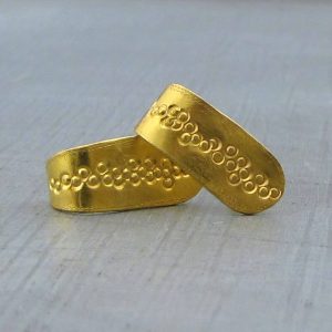 Special texture 22k gold open hoop earrings