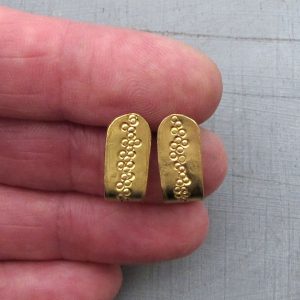 Special texture 22k gold open hoop earrings
