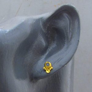 Kyanite 24k gold studs earrings