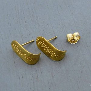 Special texture 22k gold open hoop earrings