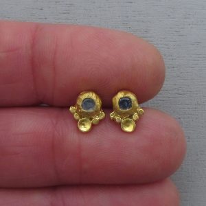 Kyanite 24k gold studs earrings