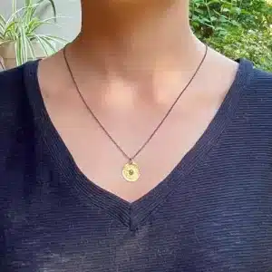 Handmade 24k gold Rough Diamond pendant