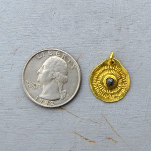 Handmade 24k gold Rough Diamond pendant