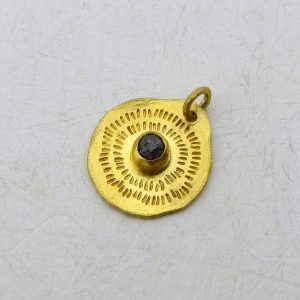 Handmade 24k gold Rough Diamond pendant