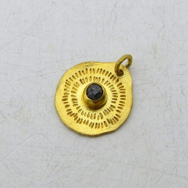 Handmade 24k gold Rough Diamond pendant