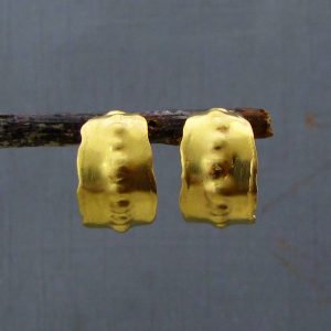Handmade 22k gold open hoop earrings
