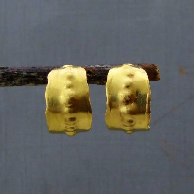 Handmade 22k gold open hoop earrings