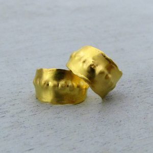 Handmade 22k gold open hoop earrings