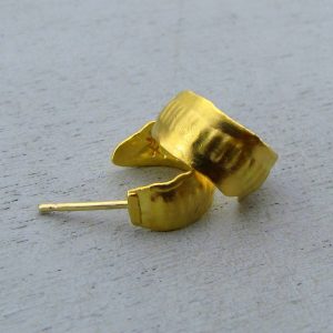 Handmade solid 22 karat gold hoops earrings