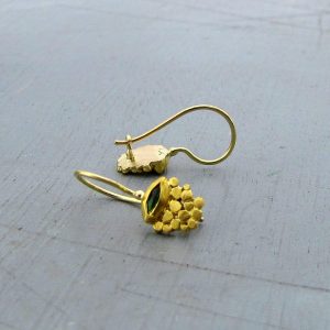 Chrome Diopside solid 24k gold handmade earrings