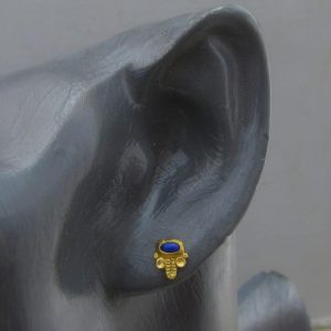Lapis Lazuli fine 24 karat gold studs earrings