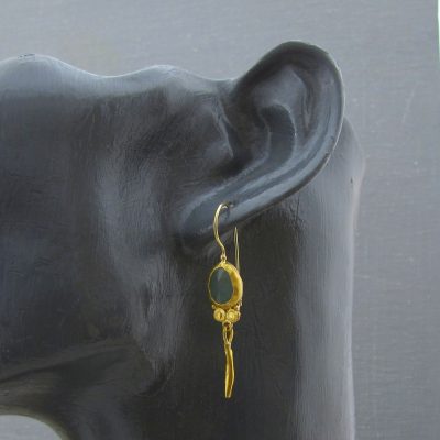 Handmade Aquamarine 24k gold ethnic earrings