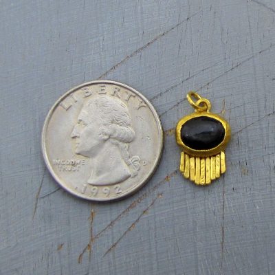 Black Cat's Eye 24 Karat Pendant