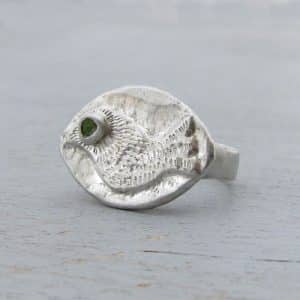 handmade-silver-and-peridot-bird-ring