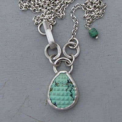 One of a kind silver Turquoise necklace