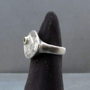 handmade-silver-and-peridot-bird-ring