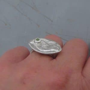 handmade-silver-and-peridot-bird-ring
