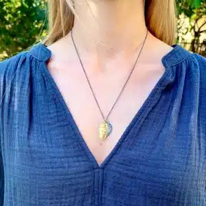 Solid 22k gold and silver necklace