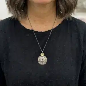 Handcrafted silver necklace with Citrine