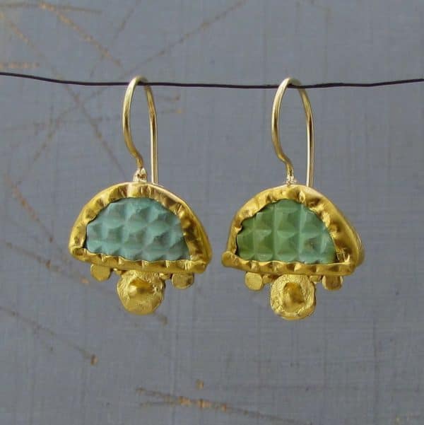 Turquoise & 24k gold drop earrings