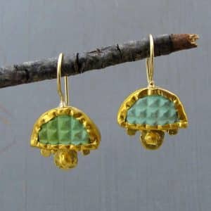 Turquoise & 24k gold drop earrings