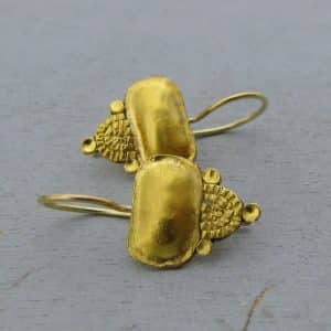 24 karat gold dangle elliptic ethnic earrings