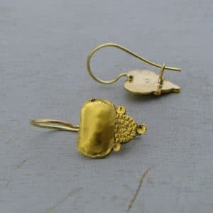 24 karat gold dangle elliptic ethnic earrings
