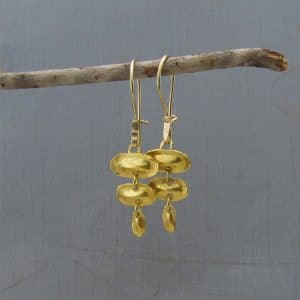 22k solid gold oval dangle earrings