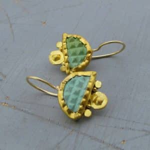 Turquoise & 24k gold drop earrings