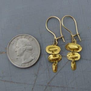 22k solid gold oval dangle earrings