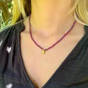 Handmade 22k gold and Ruby necklace