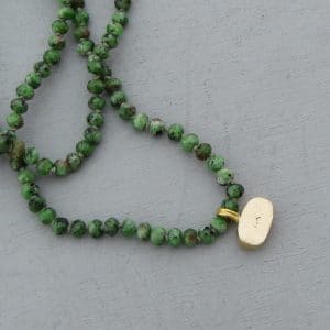 Ruby Zoisite & 24k gold necklace