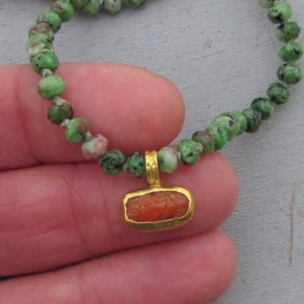 Ruby Zoisite & 24k gold necklace