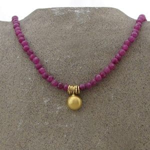 Handmade 22k gold and Ruby necklace