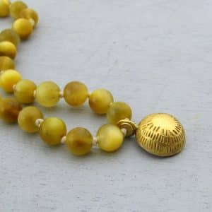 Yellow Cat's Eye 22k gold necklace