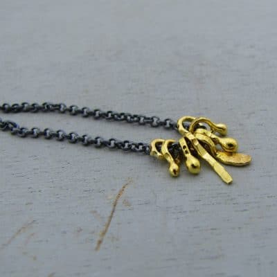 One of a Kind handmade 22k gold and silver pendants necklace