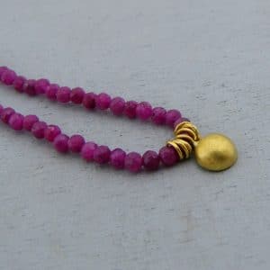 Handmade 22k gold and Ruby necklace