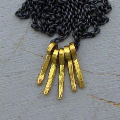 Artisan handmade 22k gold and silver necklace