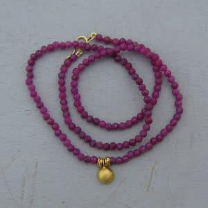 Handmade 22k gold and Ruby necklace