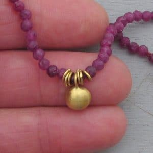 Handmade 22k gold and Ruby necklace
